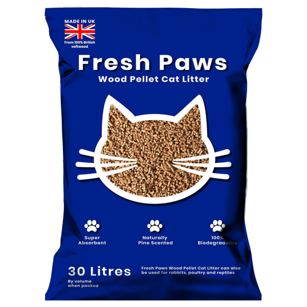Fresh Paws Wood Cat Litter 30ltr