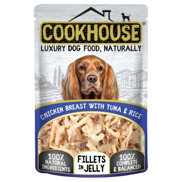 Cookhouse Adult Dog - Chicken Breast with Tuna & Rice Fillets in Jelly 100g