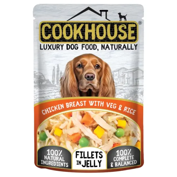 Cookhouse Adult Dog - Chicken Breast with Veg & Rice Fillets in Jelly 100g