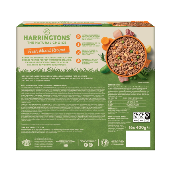 Harringtons Grain Free Mixed Wet Dog Food 16 x 400g