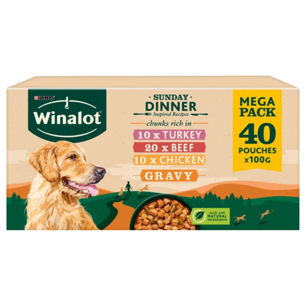 Winalot Meaty Chunks in Sunday Dinner 40 x 100g
