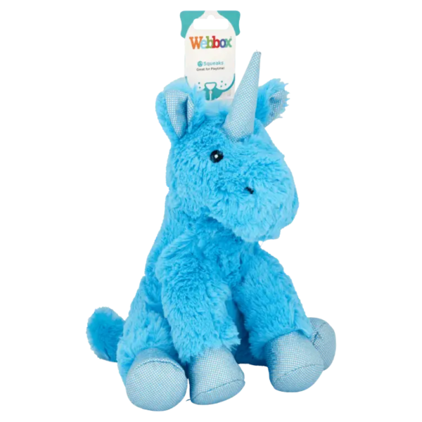 Webbox Unicorn Plush Dog Toy - Blue