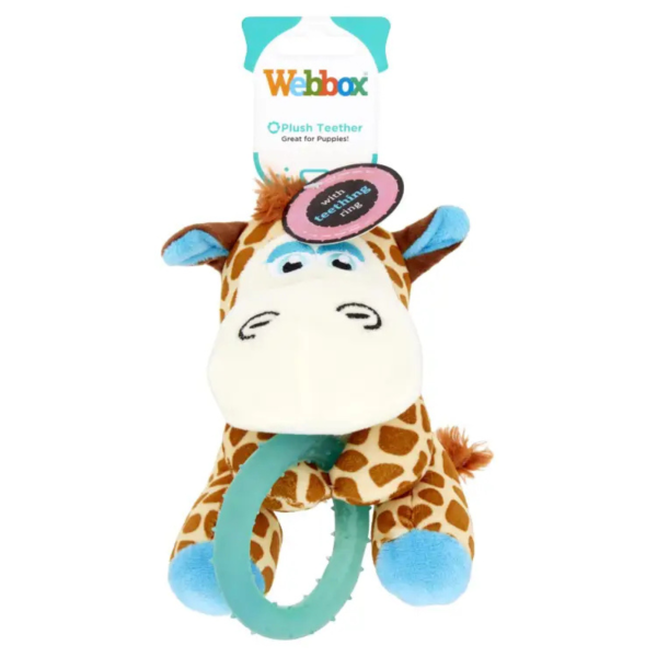 Webbox Puppy Teething Giraffe Dog Toy - Blue