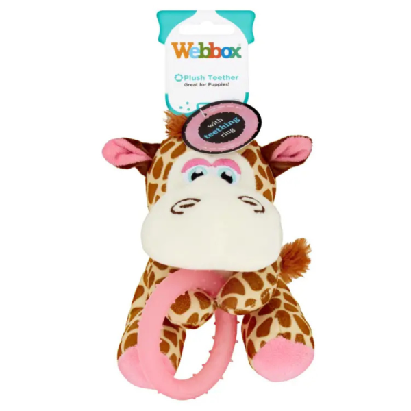 Webbox Puppy Teething Giraffe Dog Toy - Pink