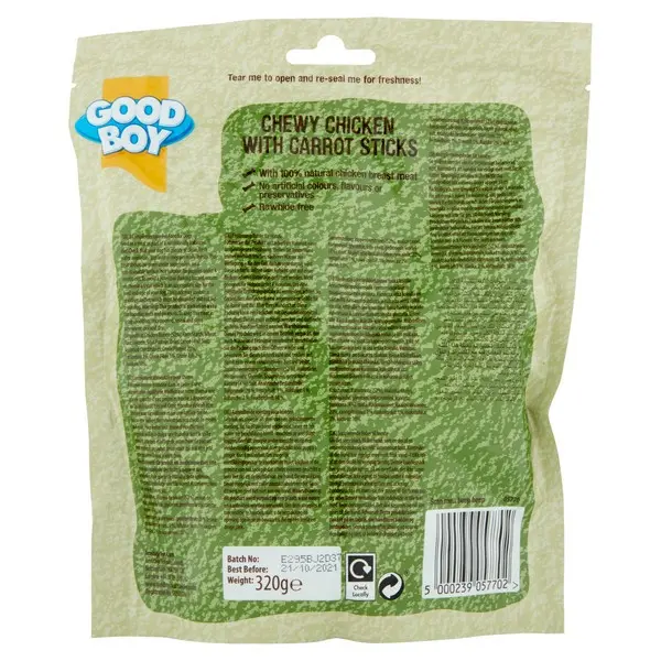 Good Boy Chewy Chicken With Carrot Sticks 320g