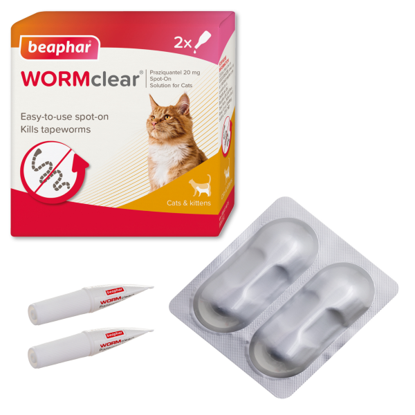 Beaphar Wormclear Spot on for Cats (2 Pipettes)