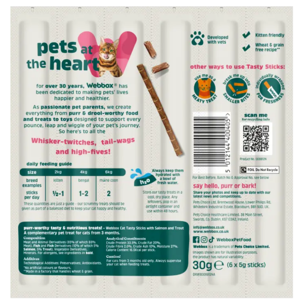 Webbox Tasty Sticks 30g - Salmon & Trout