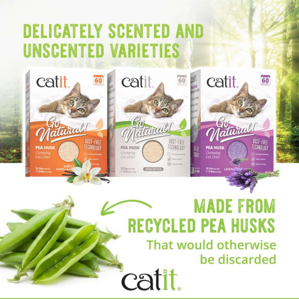 Catit Go Natural Pea Husk Clumping Litter 5.6kg - Vanilla