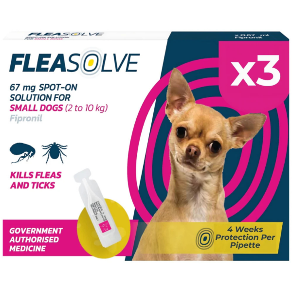 FleaSolve Spot-on Solution for Small Dogs 2-10kg