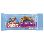 Bakers Meaty Twists Beef Dog Chews 180g