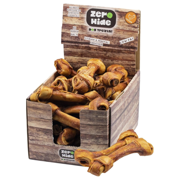 Zero Hide Peanut Butter & Chicken Knotted Bones - Large