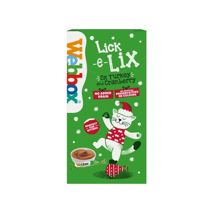 Webbox Festive Cat Lick-E-Lix - Cranberry & Turkey 5pk Main Image