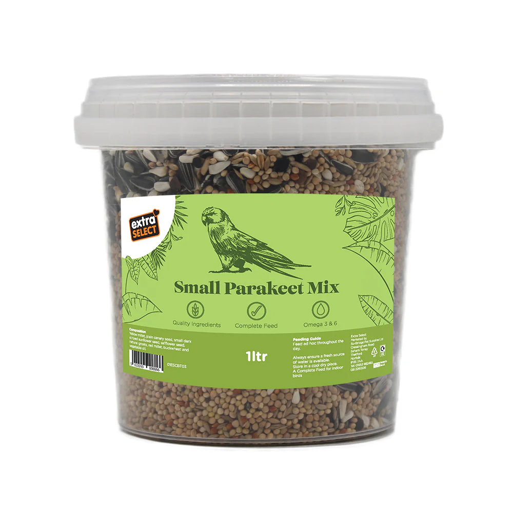 01ESCBT03 (1) Extra Select Mixed Parakeet Seed Bucket 1ltr - Image 1