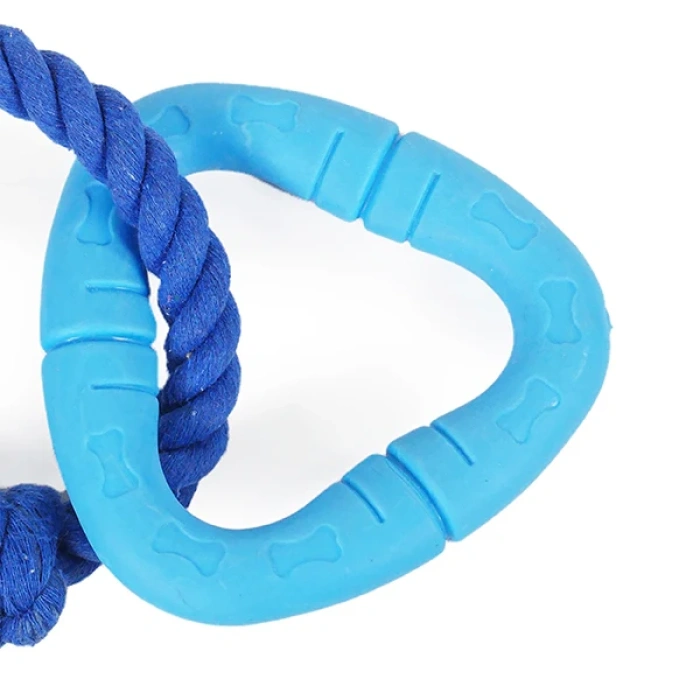 Battersea Rope and Rubber Triangle Tug Dog Toy Main Image