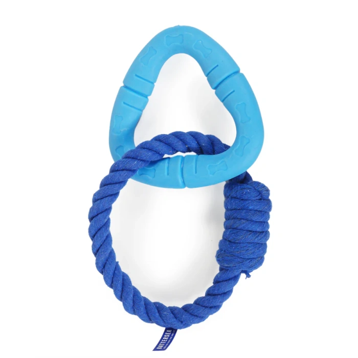 Battersea Rope and Rubber Triangle Tug Dog Toy Main Image