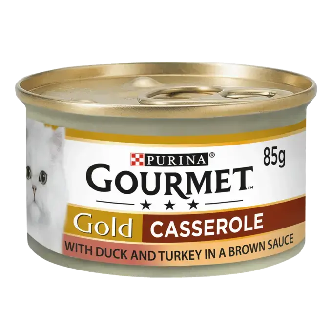 1-Gourmet-Cat-Wet-Gold-Casserole-Duck-and-Turkey-MHI-1080x1080_0.png Gourmet Gold Casserole 85g - Duck & Turkey - Image 1