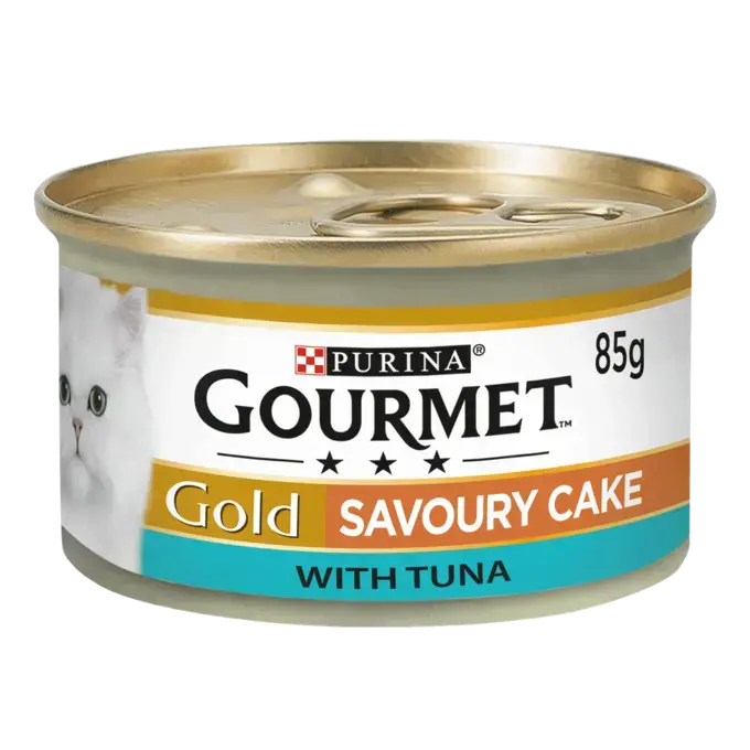 1-Gourmet-Cat-Wet-Gold-Savoury-Cake-Tuna-MHI-1080x1080_0.png Gourmet Gold Savoury Cake 85g - Tuna - Image 1