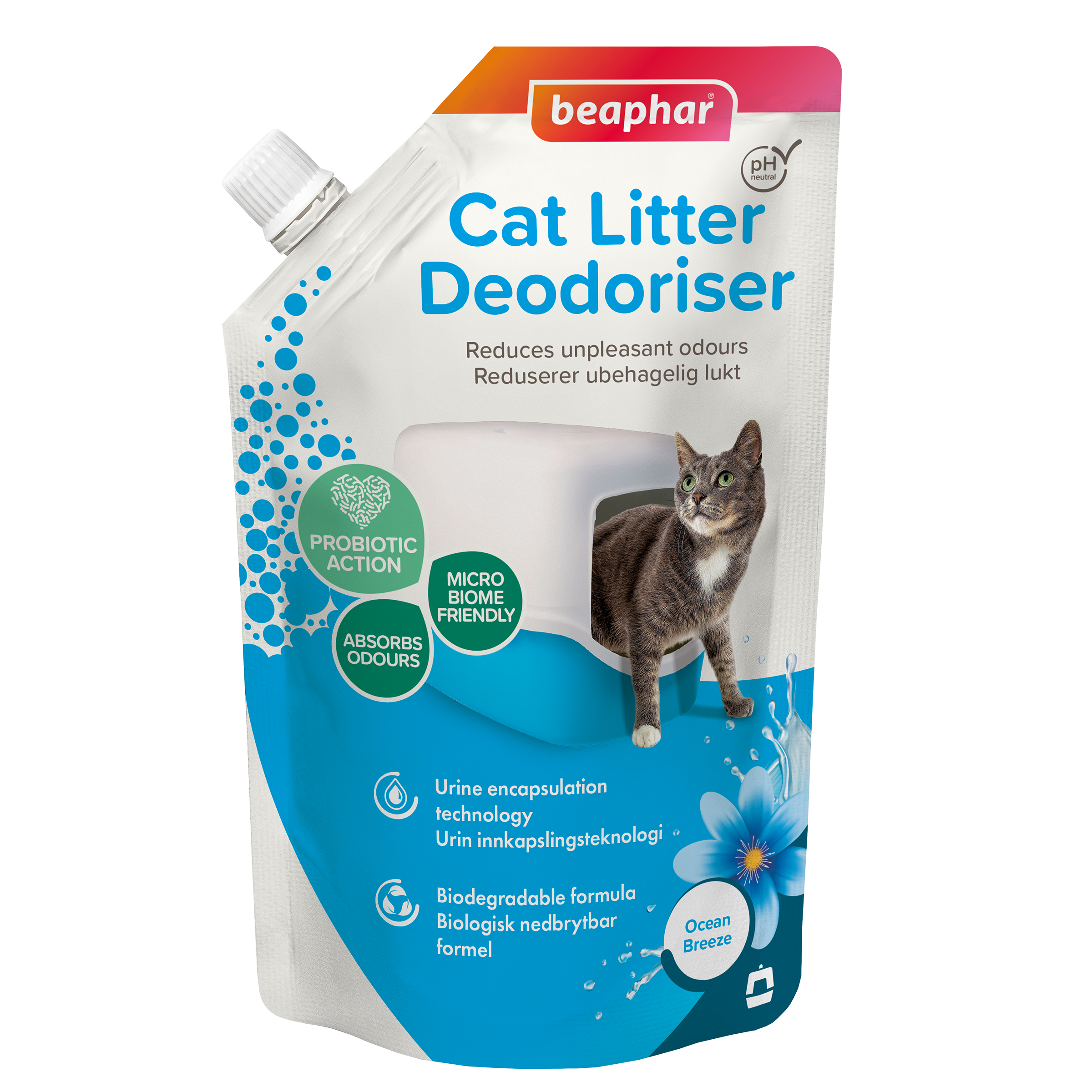 15233_(1) Beaphar Cat Litter Deodoriser - Ocean Breeze 400g - Image 1