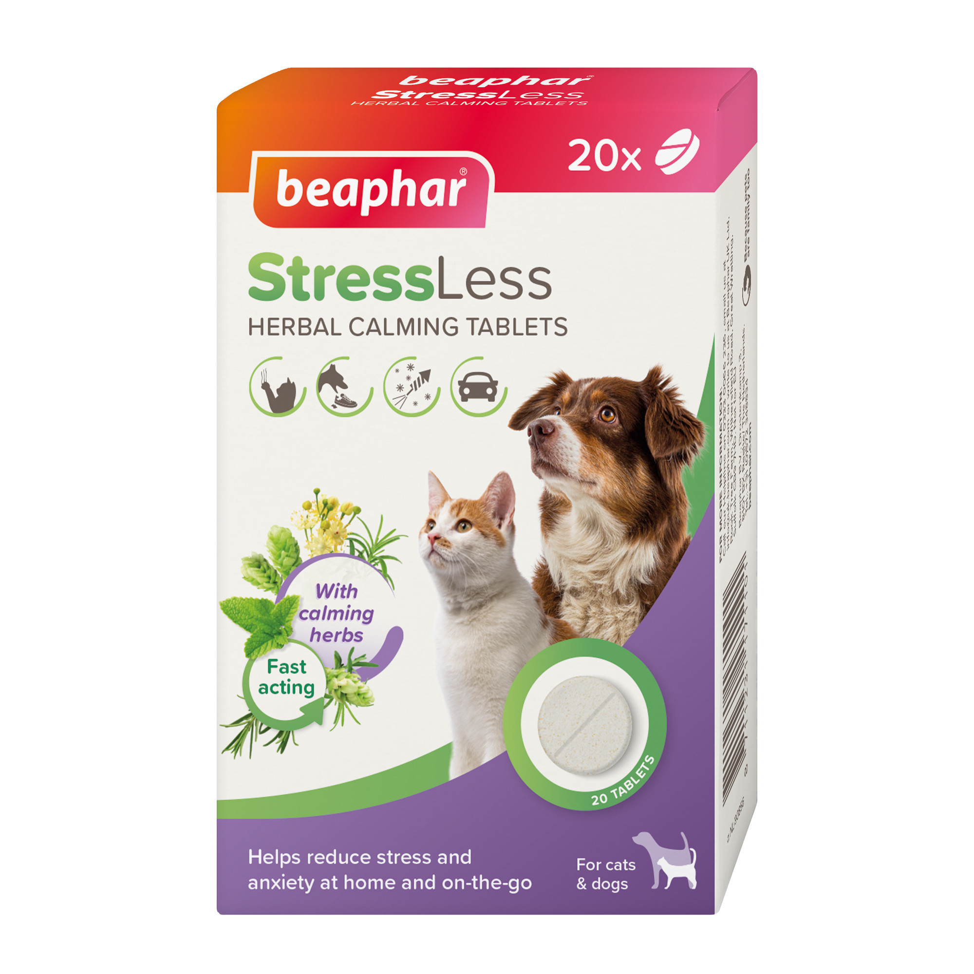 17110_Ecommerce_Herbal_Calming_Tablets_Dog_Cat_EN_2025_1 Beaphar StressLess Herbal Calming Tablets For Cats & Dogs 20 tablets - Image 1