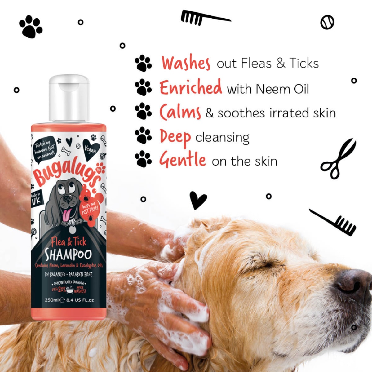 Bugalugs - Flea and Tick Dog Shampoo 250ml Main Image