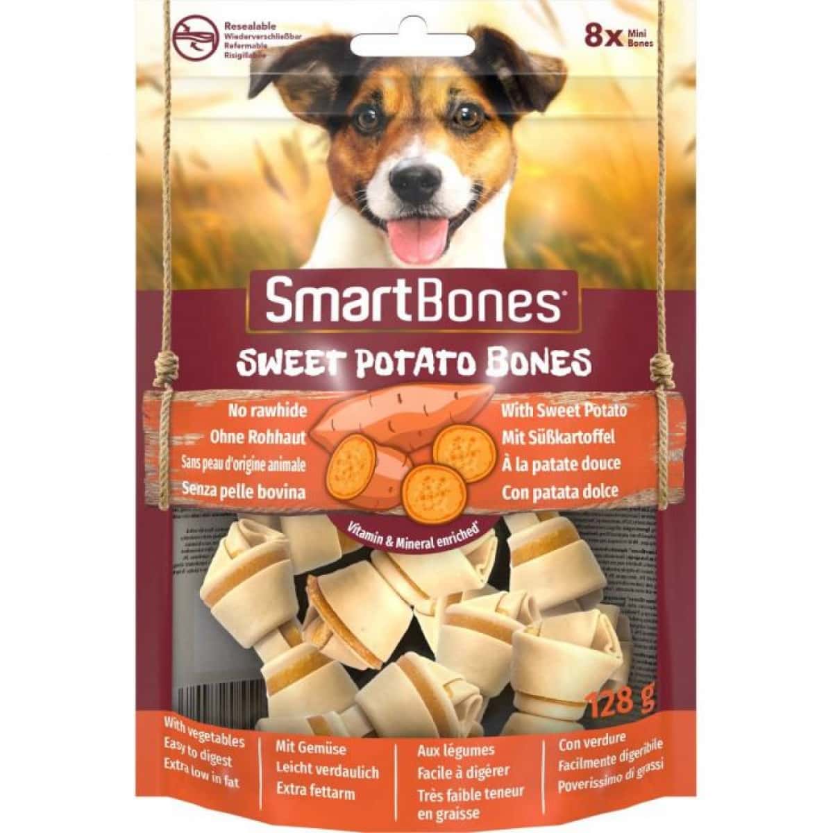 SmartBones – Sweet Potato Bones Mini 128g – Pawfect Supplies Ltd Product Image
