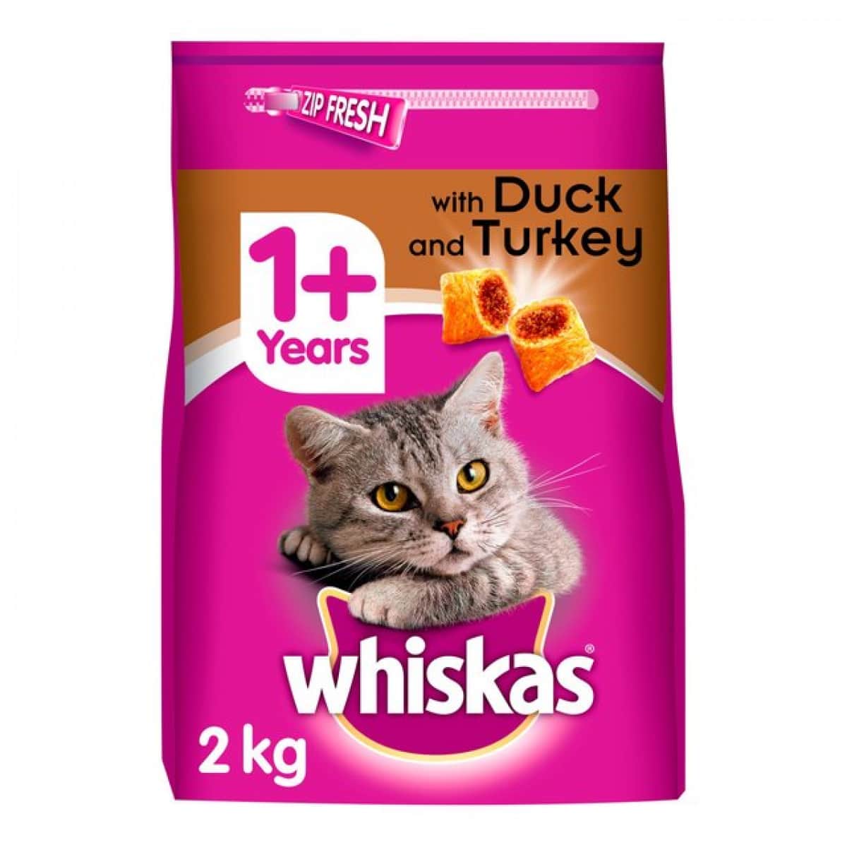 Whiskas Dry Food Adult 1+ Turkey & Duck 2kg – Pawfect Supplies Ltd Product Image