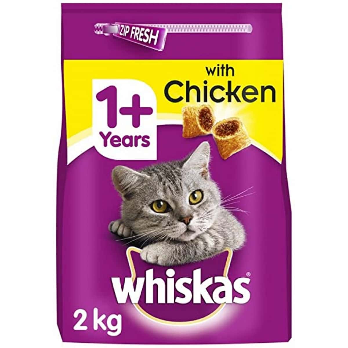 Whiskas Dry Cat Food Adult 1+ Chicken 2kg – Pawfect Supplies Ltd Product Image
