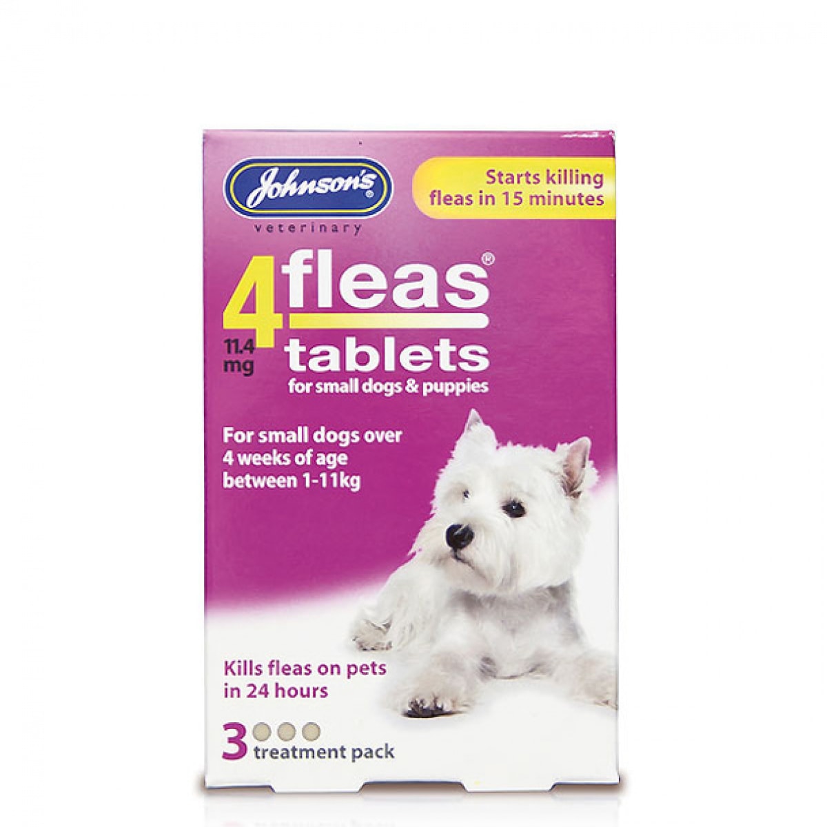 Johnson’s – 4Fleas Puppies/Small Dog 3 Tablets – Pawfect Supplies Ltd Product Image