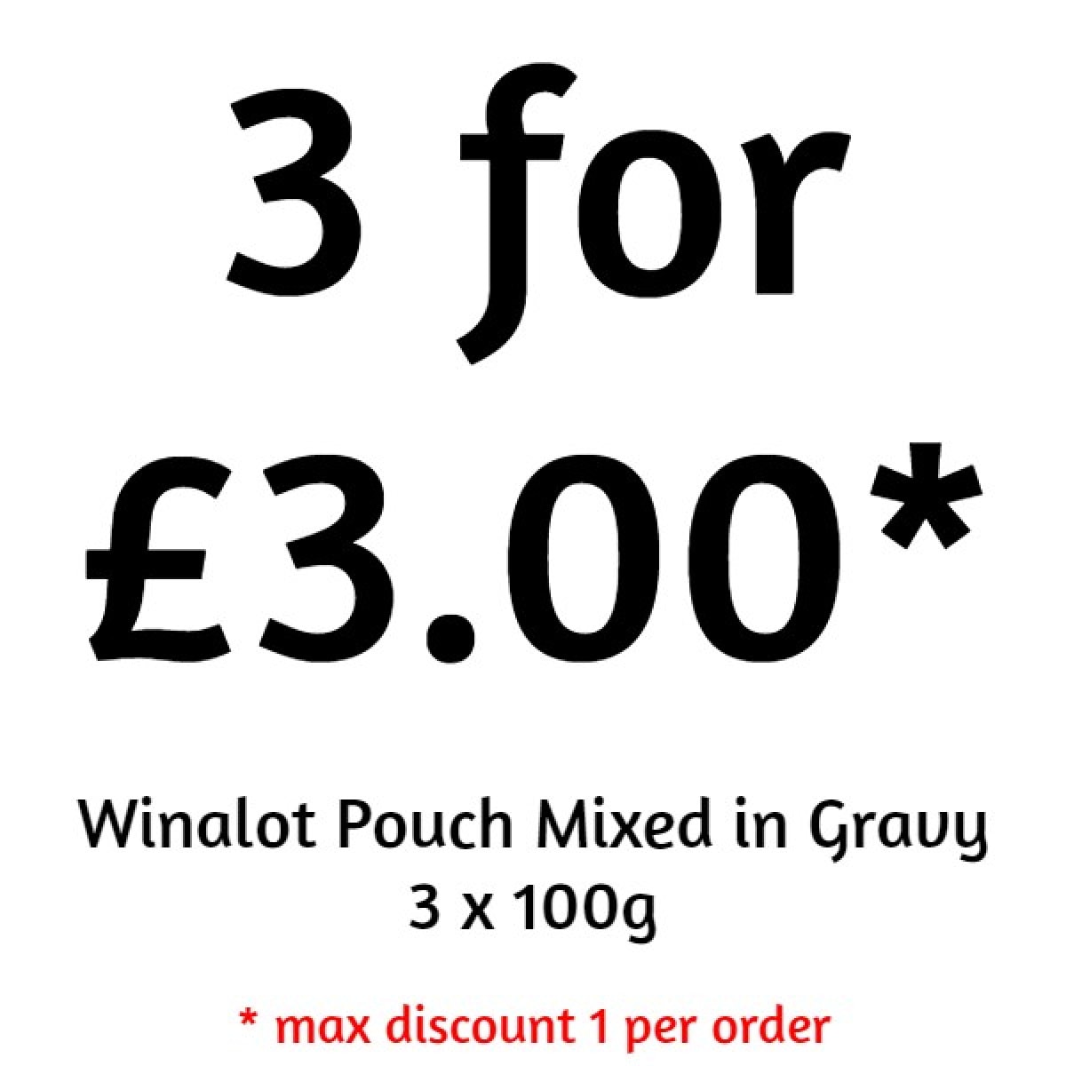 Winalot – Pouch Mixed in Gravy 3 x 100g – Pawfect Supplies Ltd Product Image