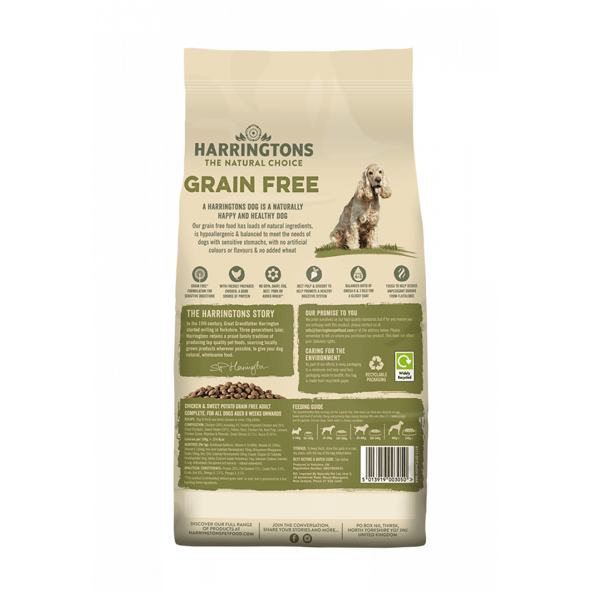 Harringtons Grain Free Adult Chicken & Sweet Potato 2kg – Pawfect Supplies Ltd Product Image