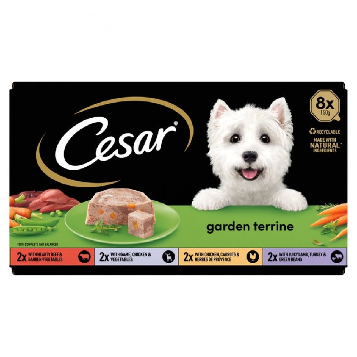 Cesar Garden Terrine Mixed Selection 8 x 150g – Pawfect Supplies Ltd Product Image