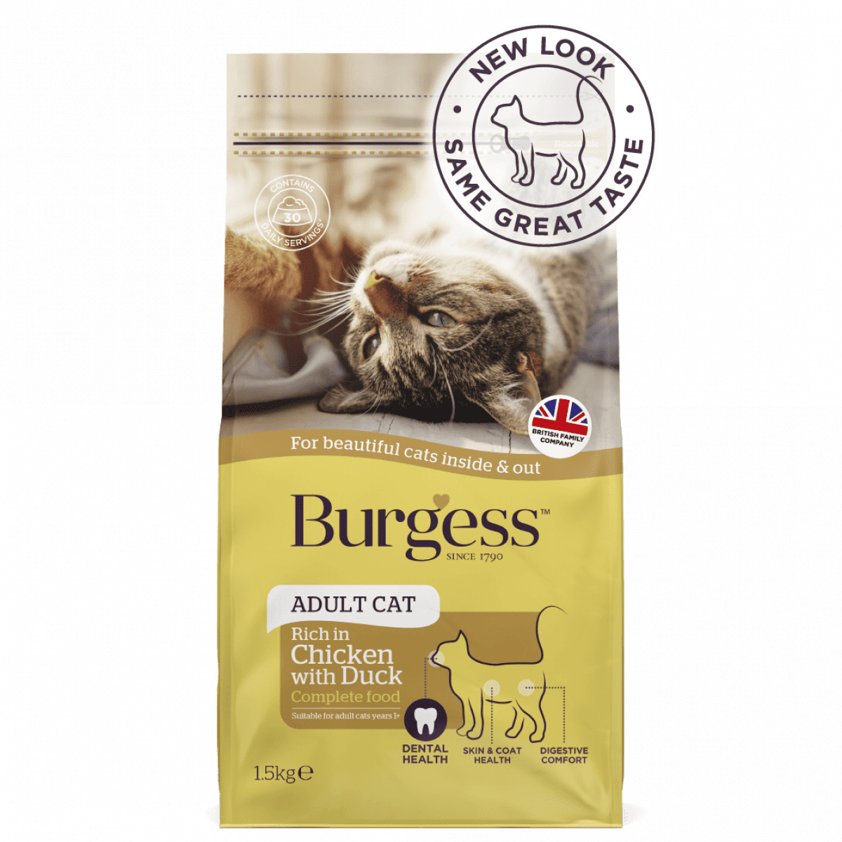Burgess Cat Adult Chicken & Duck 1.5kg – Pawfect Supplies Ltd Product Image