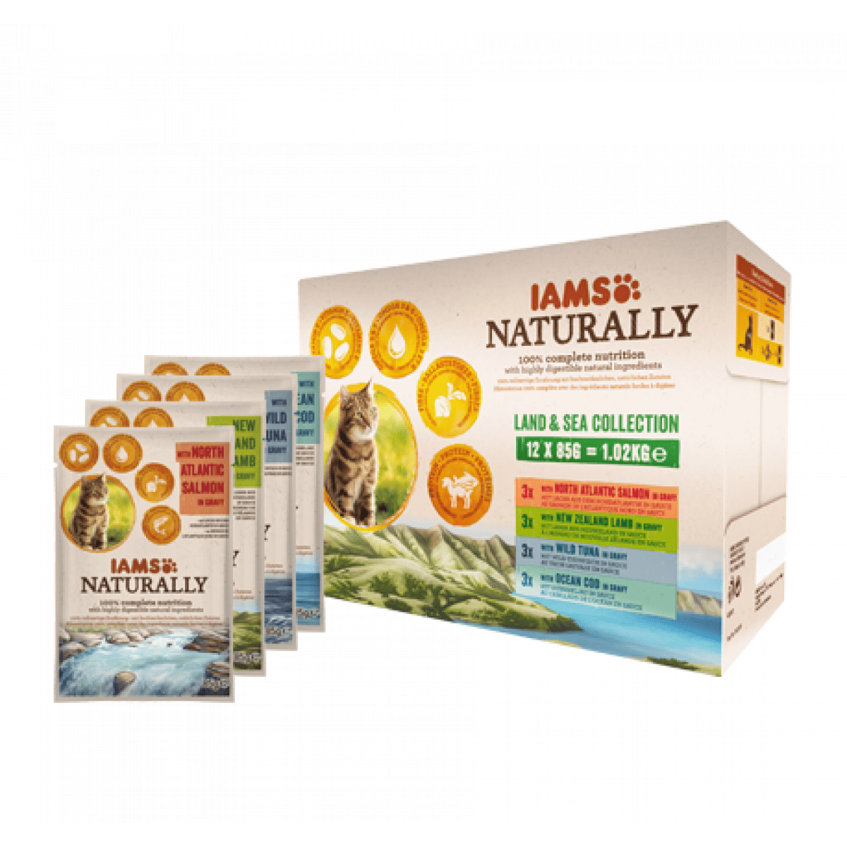 IAMS Natural Land & Sea Collection 12 x 85g – Pawfect Supplies Ltd Product Image