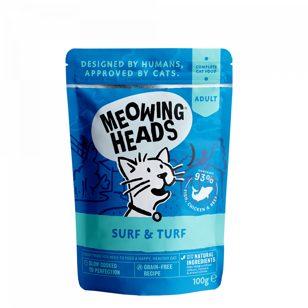Meowing Heads – Surf & Turf 100g – Pawfect Supplies Ltd Product Image