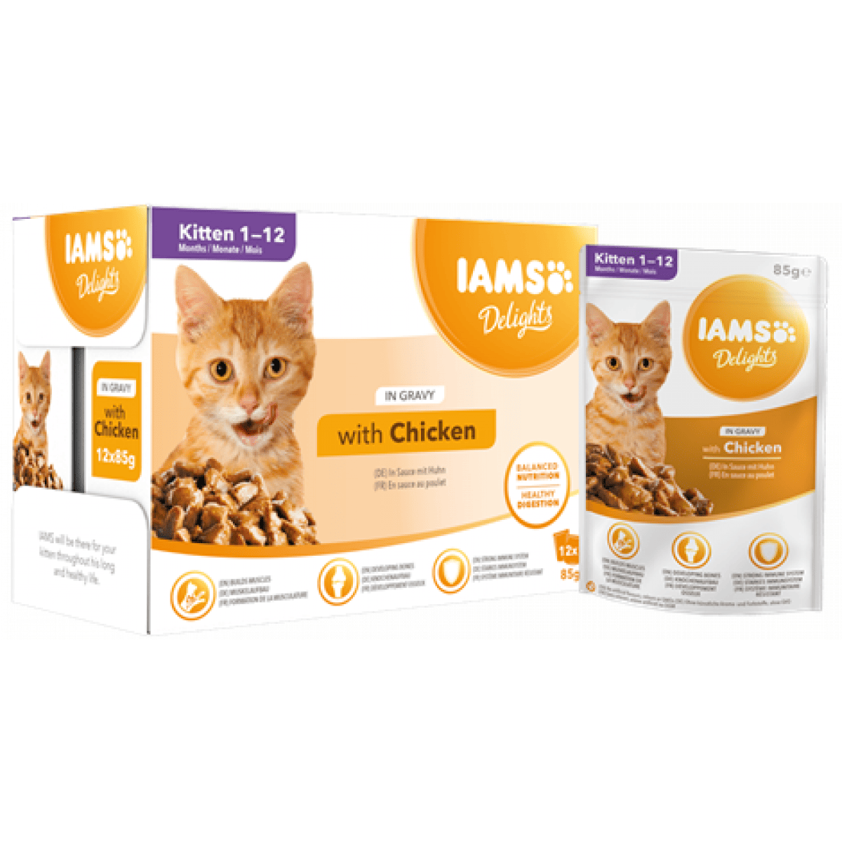 IAMS Delights Kitten in Gravy 12 x 85g – Pawfect Supplies Ltd Product Image