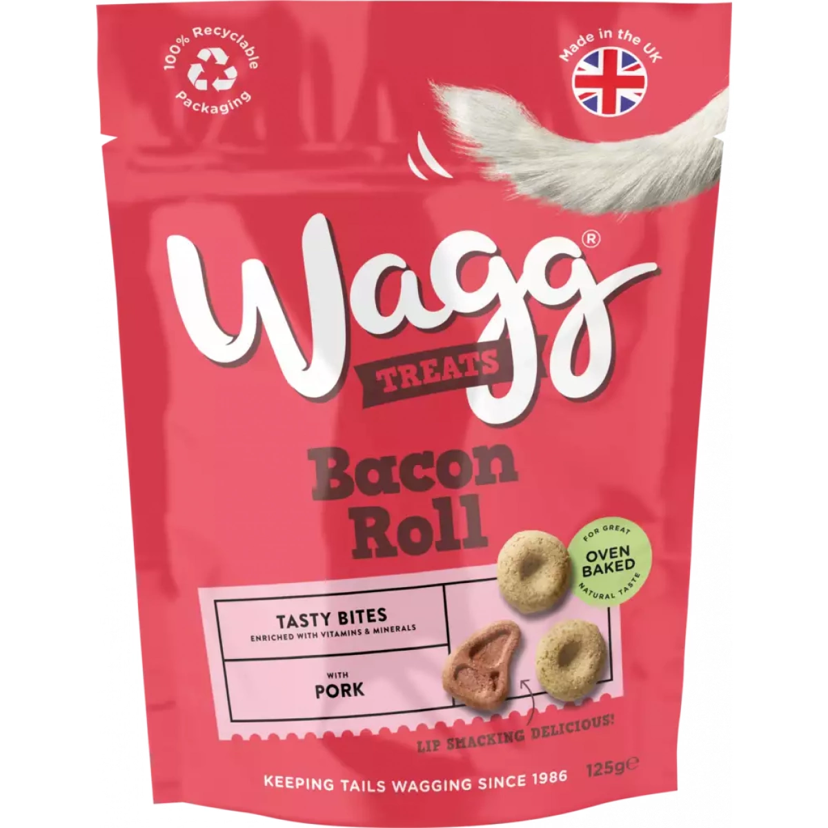 Wagg Bacon Roll Tasty Bites 125g – Pawfect Supplies Ltd Product Image