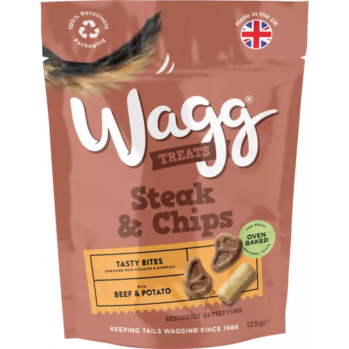 Wagg Steak & Chips Tasty Bites 125g – Pawfect Supplies Ltd Product Image