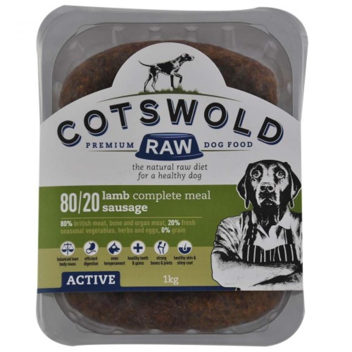 Cotswold Raw – Active Sausage Lamb 1kg – Pawfect Supplies Ltd Product Image