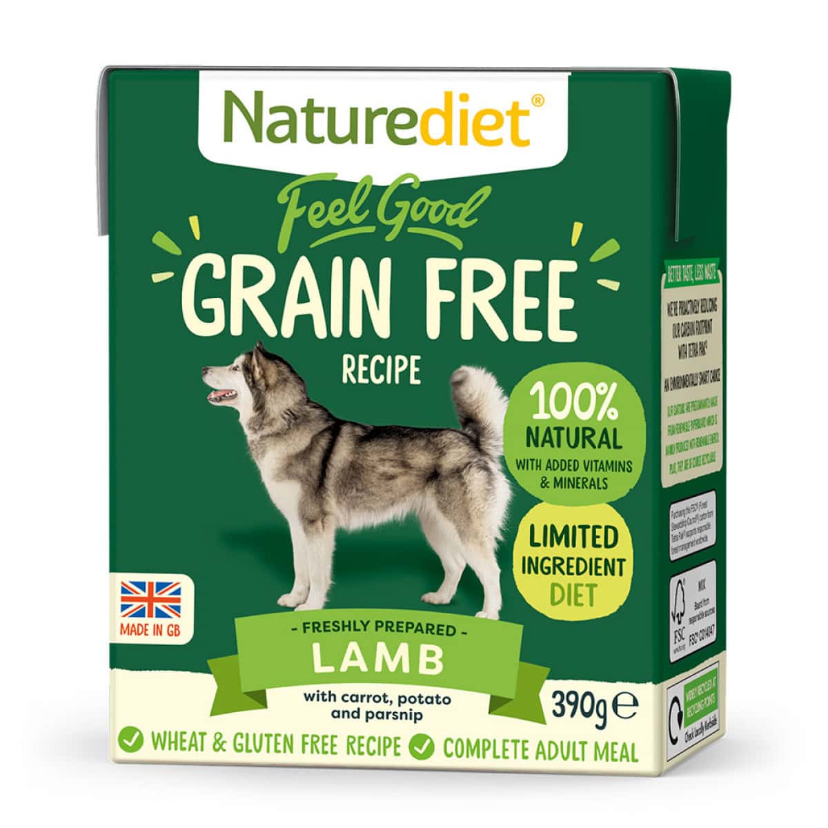 NatureDiet Feel Good Grain Free – Lamb 390g – Pawfect Supplies Ltd Product Image