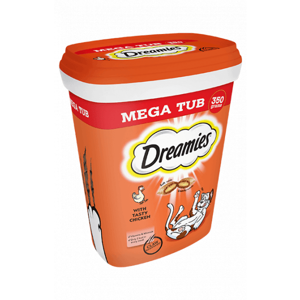 Dreamies Mega Tub – Cheese 350g – Pawfect Supplies Ltd Product Image