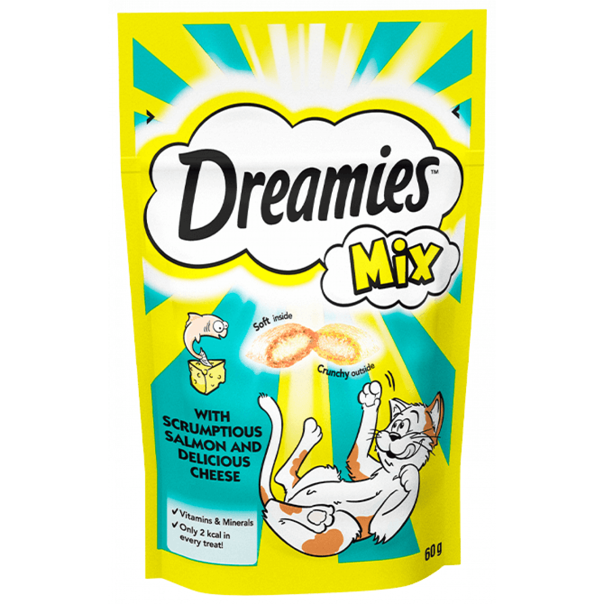 Dreamies Salmon and Cheese Mix 60g – Pawfect Supplies Ltd Product Image