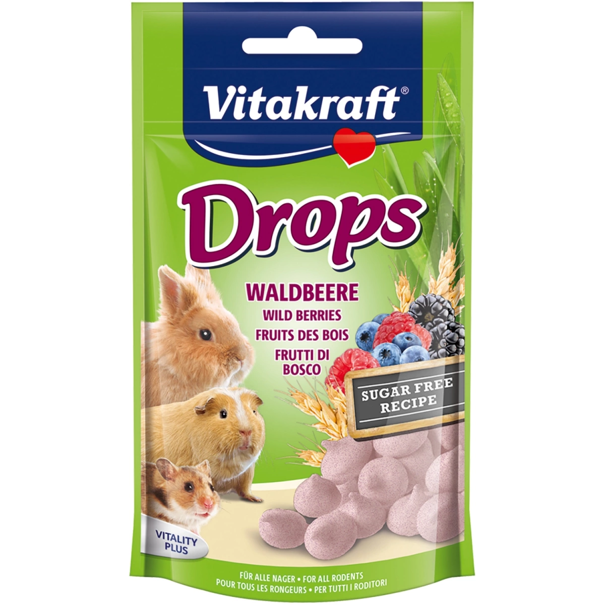 Vitakraft Small Animal Drops 75g - Wildberry Main Image