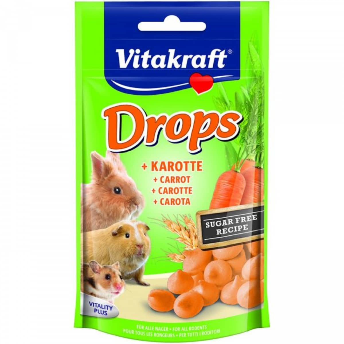 Vitakraft Small Animal Drops 75g - Carrot Main Image