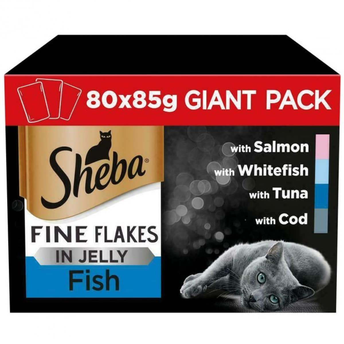Sheba Fine Flakes Fish in Jelly 80 x 85g – Pawfect Supplies Ltd Product Image