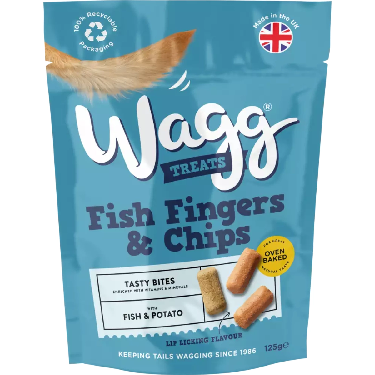 Wagg Dog Treats – Fish Finger & Chips 125g – Pawfect Supplies Ltd Product Image