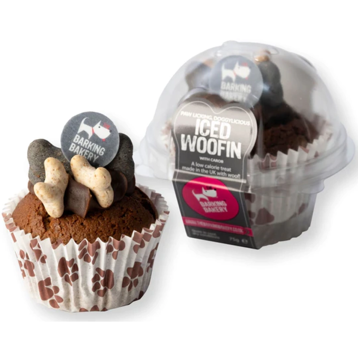 Barking Bakery Vanilla Woofin with Carob Icing 75g – Pawfect Supplies Ltd Product Image