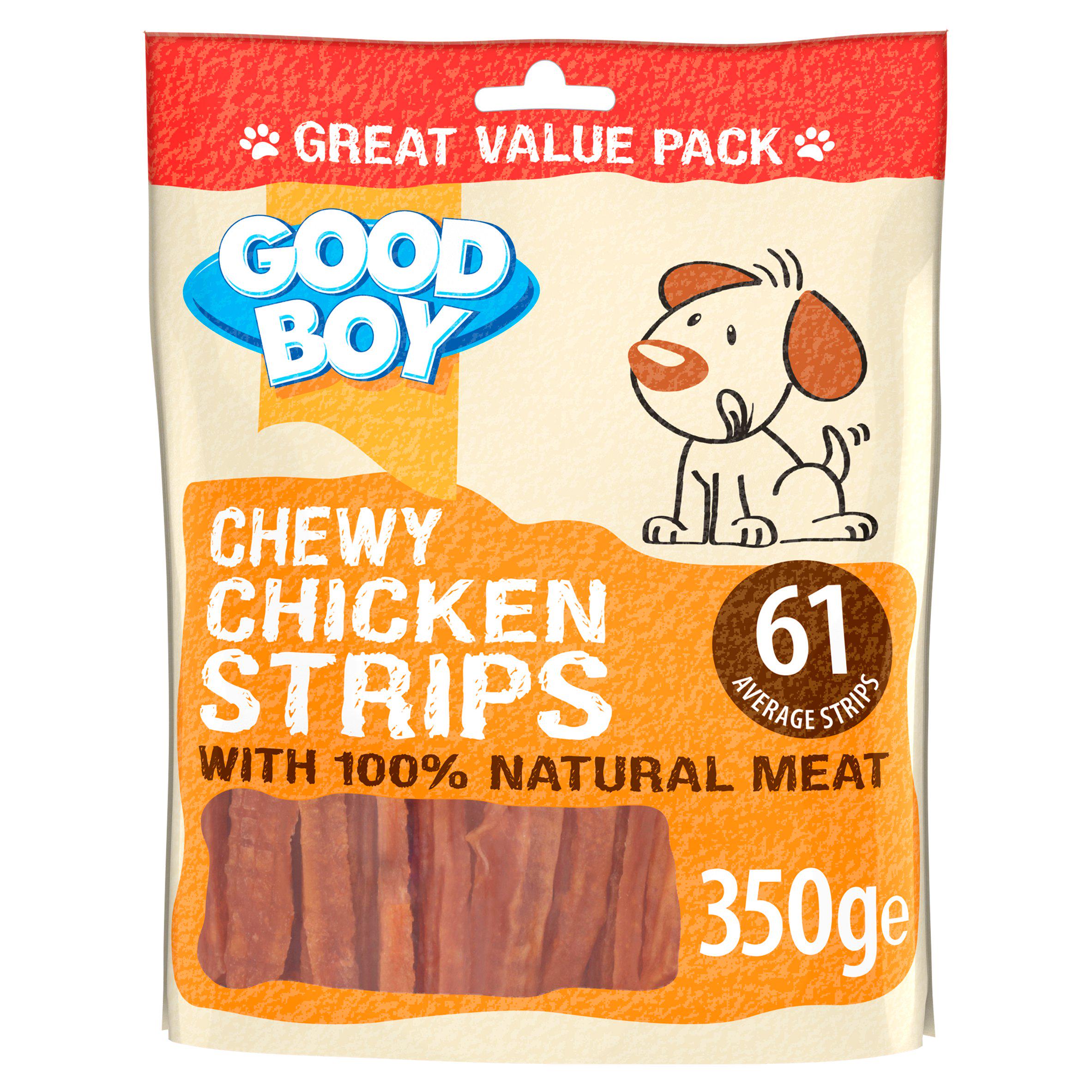 2365x2365 (1) Good Boy Chewy Chicken Strips 350g - Image 1
