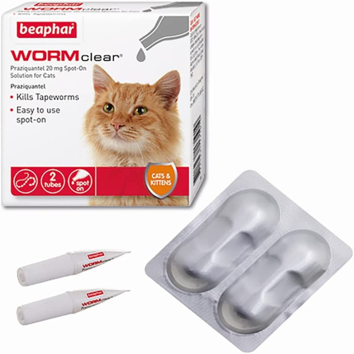 Beaphar - Wormclear Spot on for Cats (2 Pipettes) Main Image