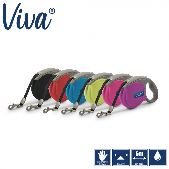 Viva Retractable 5m Lead - Black Main Image