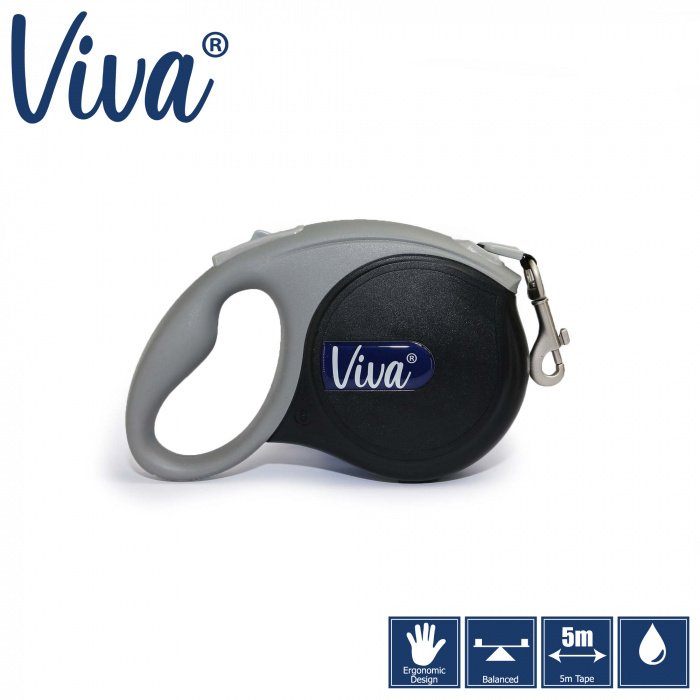 Viva Retractable 5m Lead - Black Main Image